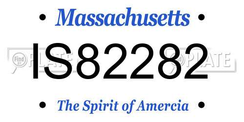 IS82282 Massachusetts License Plate