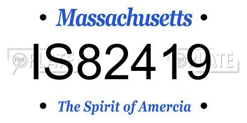 IS82419 Massachusetts License Plate