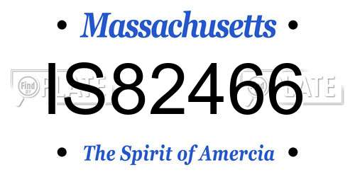 IS82466 Massachusetts License Plate