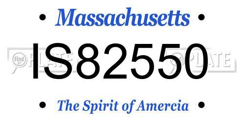 IS82550 Massachusetts License Plate