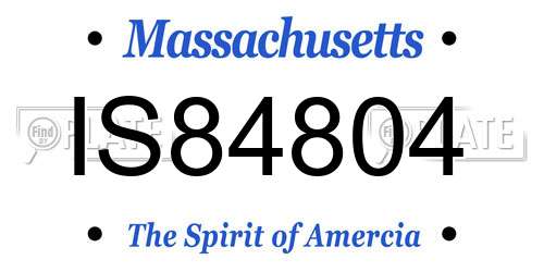 IS84804 Massachusetts License Plate