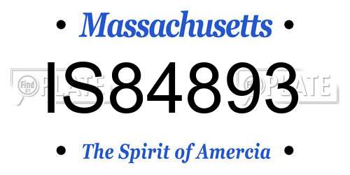 IS84893 Massachusetts License Plate
