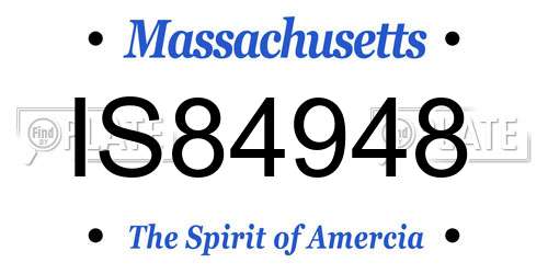 IS84948 Massachusetts License Plate