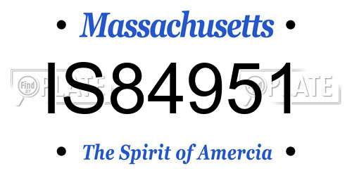 IS84951 Massachusetts License Plate