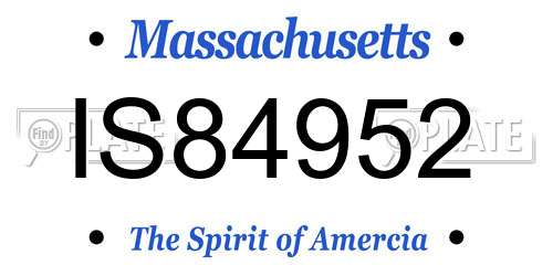 IS84952 Massachusetts License Plate