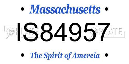IS84957 Massachusetts License Plate