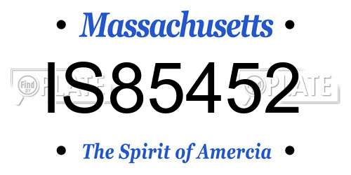 IS85452 Massachusetts License Plate
