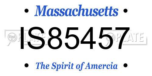 IS85457 Massachusetts License Plate