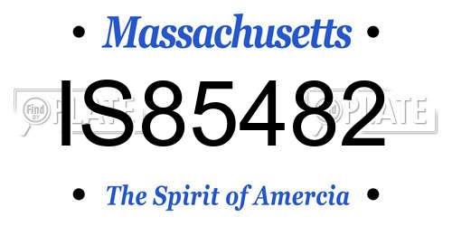 IS85482 Massachusetts License Plate