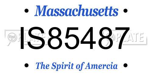 IS85487 Massachusetts License Plate