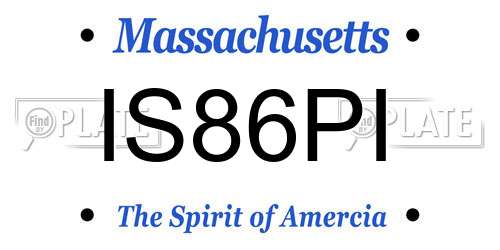 IS86PI Massachusetts License Plate