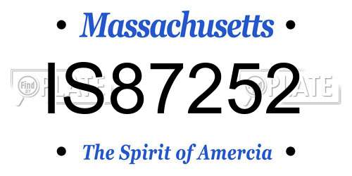 IS87252 Massachusetts License Plate