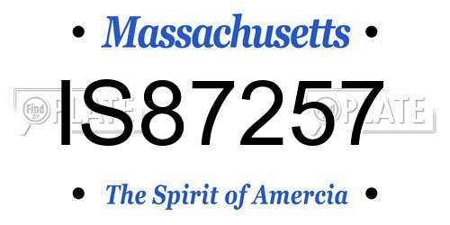 IS87257 Massachusetts License Plate