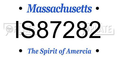 IS87282 Massachusetts License Plate