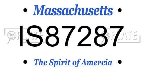 IS87287 Massachusetts License Plate