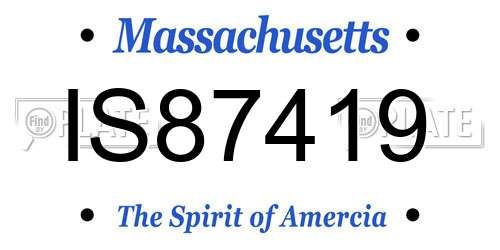 IS87419 Massachusetts License Plate