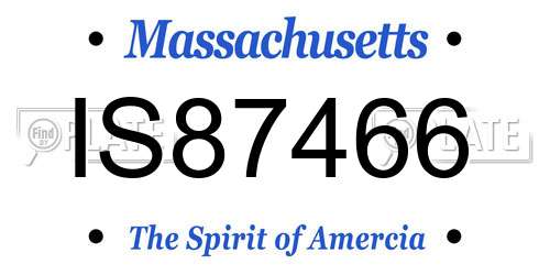 IS87466 Massachusetts License Plate
