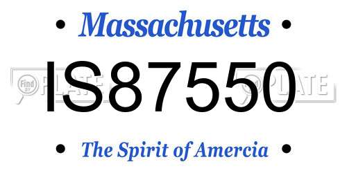 IS87550 Massachusetts License Plate