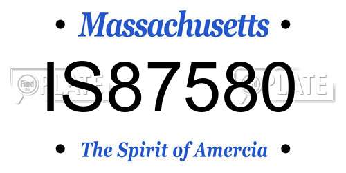 IS87580 Massachusetts License Plate