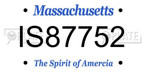 IS87752 Massachusetts License Plate