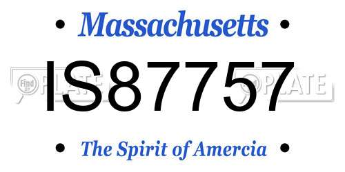 IS87757 Massachusetts License Plate