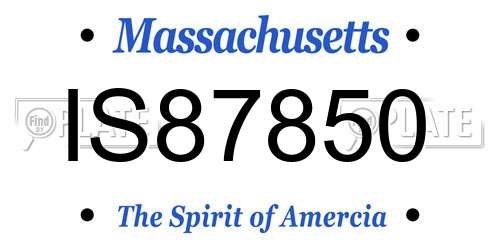 IS87850 Massachusetts License Plate