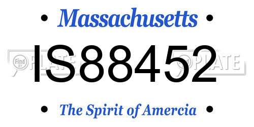 IS88452 Massachusetts License Plate