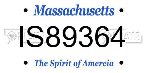 IS89364 Massachusetts License Plate