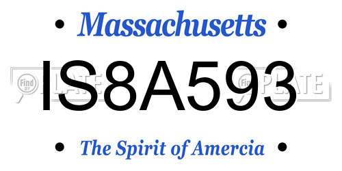 IS8A593 Massachusetts License Plate
