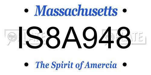IS8A948 Massachusetts License Plate