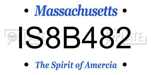 IS8B482 Massachusetts License Plate