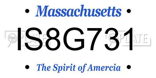 IS8G731 Massachusetts License Plate