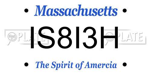 IS8I3H Massachusetts License Plate