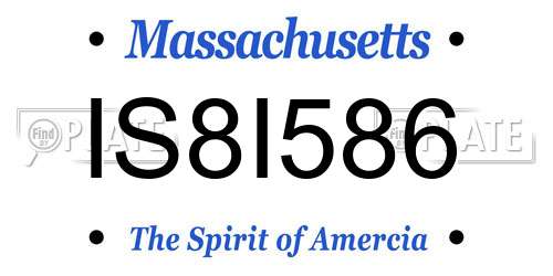 IS8I586 Massachusetts License Plate