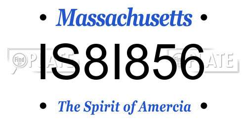 IS8I856 Massachusetts License Plate