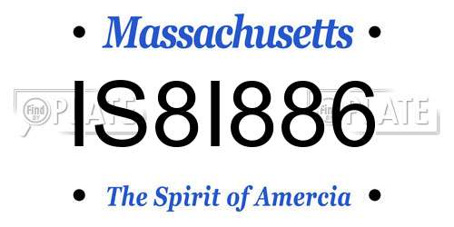 IS8I886 Massachusetts License Plate