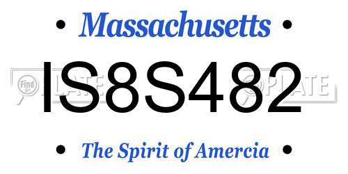 IS8S482 Massachusetts License Plate