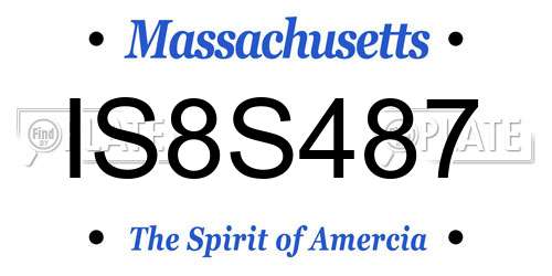 IS8S487 Massachusetts License Plate