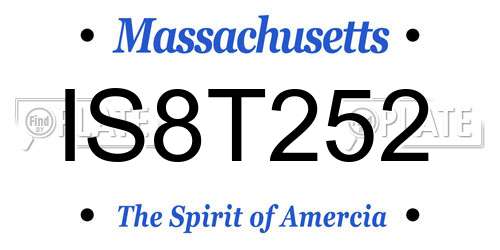 IS8T252 Massachusetts License Plate