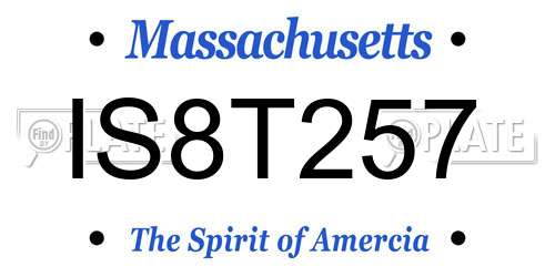 IS8T257 Massachusetts License Plate