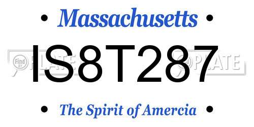 IS8T287 Massachusetts License Plate
