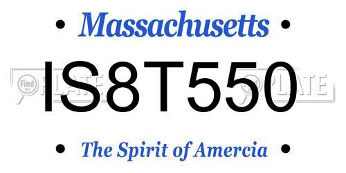 IS8T550 Massachusetts License Plate
