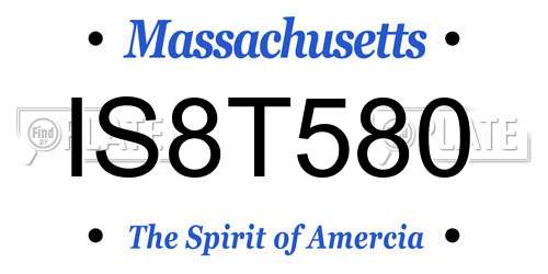 IS8T580 Massachusetts License Plate