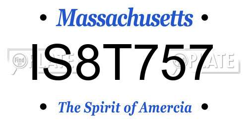 IS8T757 Massachusetts License Plate