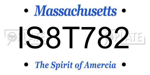 IS8T782 Massachusetts License Plate