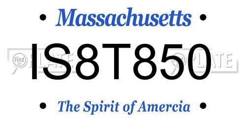 IS8T850 Massachusetts License Plate