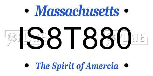 IS8T880 Massachusetts License Plate