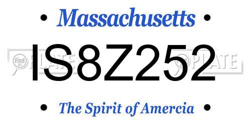 IS8Z252 Massachusetts License Plate
