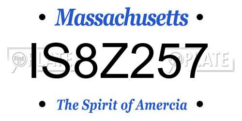 IS8Z257 Massachusetts License Plate