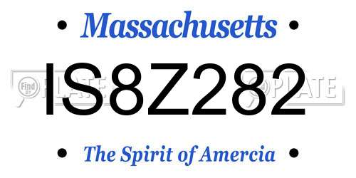 IS8Z282 Massachusetts License Plate